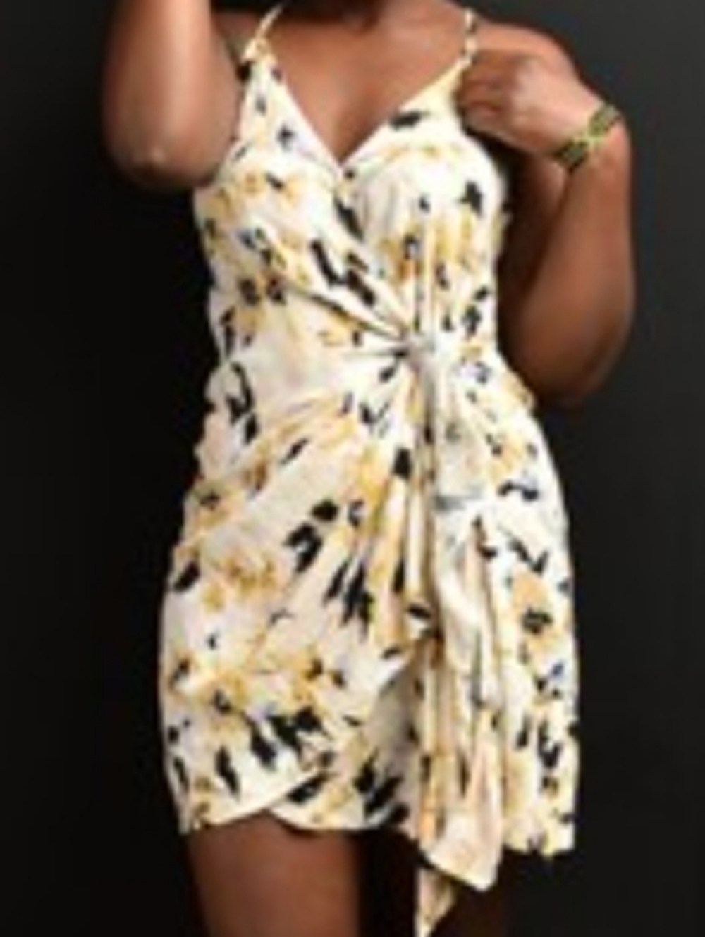 O'Neill Floral Wrap Mini Dress Size L Spaghetti Strap Beach Boho Summer